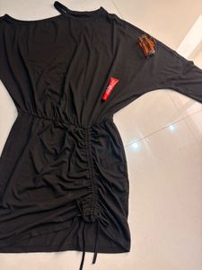 Chic Black Ruched Dress