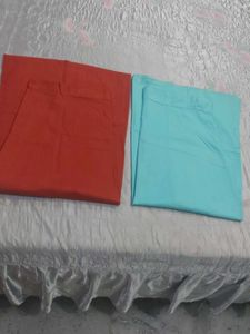 Two Cotton Saree Petticoats - Rust &amp; Teal