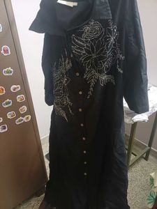 Elegant Black Kurta with White Embroidery