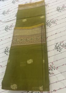 Elegant Olive Green Saree