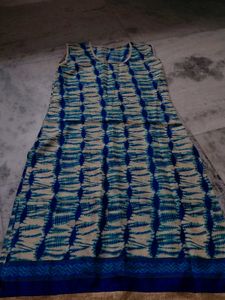 Blue &amp; White Tie-Dye Kurta