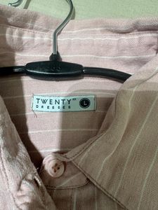 Chic Pink Striped Button-Up Shirt