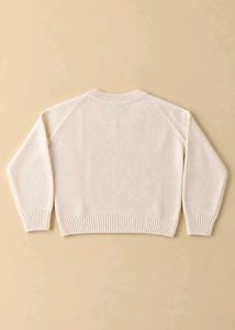 CREAM WHITE V-NECK OVERSIZED KNIT SWEATER
