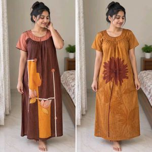 Beautiful Floral Print Nighty set of 2