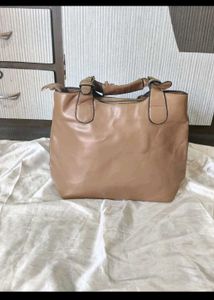 Stylish Studded Tan Handbag