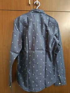 ESPIRIT Men's Blue Printed Casual Shirt