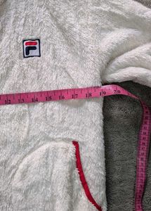 Cozy White Fila Fleece Hoodie
