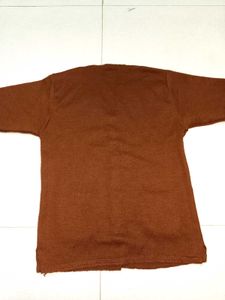 Brown Embroidered V-Neck Cardigan