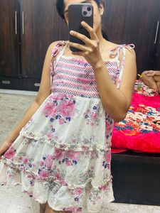 Chic Floral Tiered Mini Dress