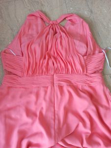 Elegant Pink Ruched Maxi Dress
