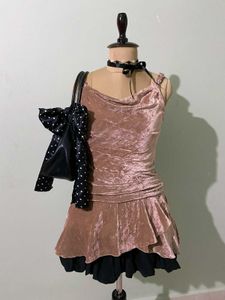 Velvet Ruched Cocktail Dress