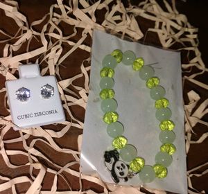 Charming Beaded Bracelet and Earrings Set