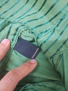 Vero moda Green Striped formal shirt Top