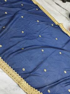 Navy &amp; Gold Dupatta