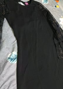 Athena Women Black Embellished Sheer Dress