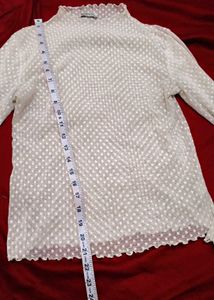 Sheer White Mock Neck Top