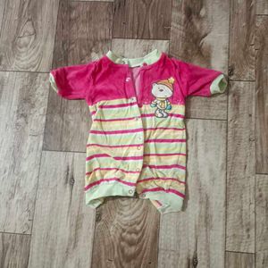 Cute Bear Striped Baby Onesie