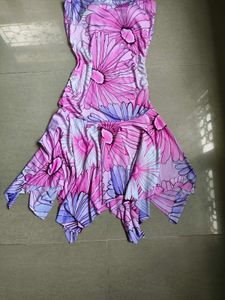 Bright Pink Floral Halter Dress