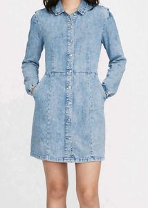 Light Wash Denim Shirt Dress