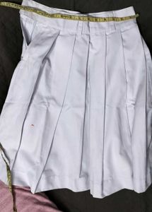 Pleated White Skirt