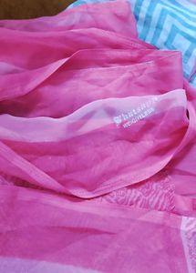 Pink & multi colour saree