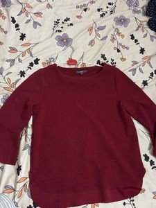 Maroon Bell Sleeve Top