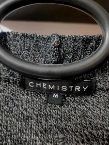 Chemistry Grey Longline Crochet Cardigan