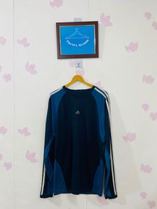 Adidas Men Blue Full Sleeves T-shirt