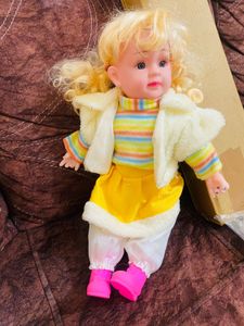Cute Doll with Blonde Pigtails