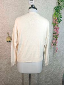 Cream Teddy Bear Knit Sweater