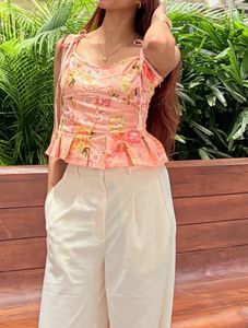 Floral Peplum Tank Top