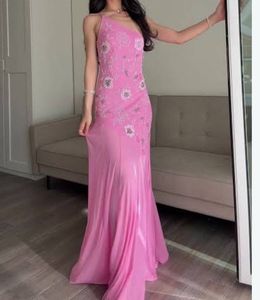 Asoe Stunning Pink Embellished Maxi Dress