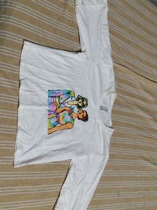 Graphic Print Long Sleeve T-Shirt size m crop tshi
