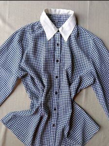 Sale !! Checkered Blue Chic Shirt
