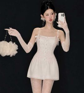 🤍 🎀 Coquette Ivory White Lacey mini dress