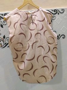 Stylish Beige Blazer with Unique Print