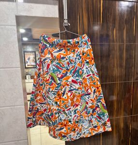 Floral Print Ethnic Skirt With Top