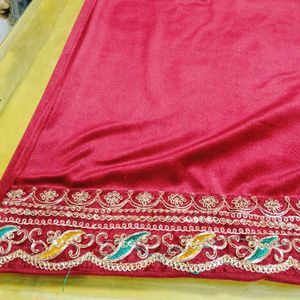 V Neck Embroidery Work Kurti Set