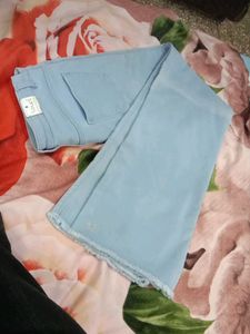 Women Stretchable Sky Blue Straight Fit Jeans