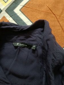 Classic Navy Blue Collared Shirt