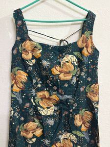 Dark Floral Print Mini Dress