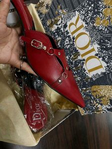 NEW Red Dior Mules - Pointed Toe Heels