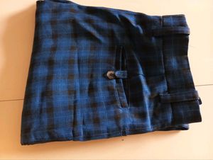 Navy Blue  Paint With  Black Square Cheks