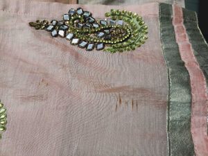 Peach kurti with pearls