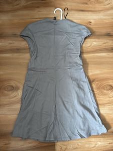Gray Square Neck Dress