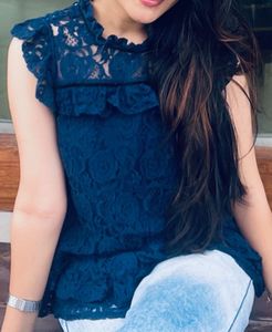 Lace Top With Ruffles