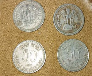 Fifty Paise Old Coins Pack Of 4