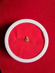 Elegant Gold Nose Stud with White and Red Stones