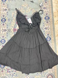 Chic Black Tiered Mini Dress