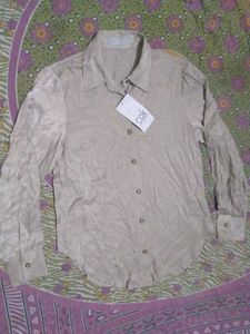 Women's Beige Button-Up Shirt